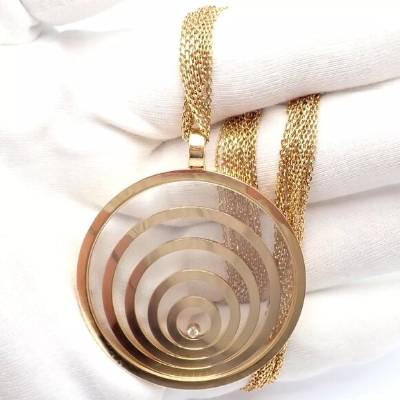 Chopard 18k Yellow Gold Extra Large Happy Spirit Diamond 5 Strand Necklace - Picture 5 of 16